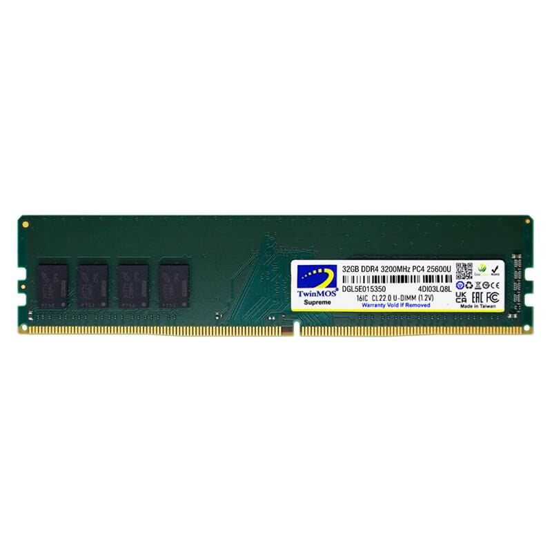 32 GB DDR4 3200MHZ TWINMOS DT MDD432GB3200DWO