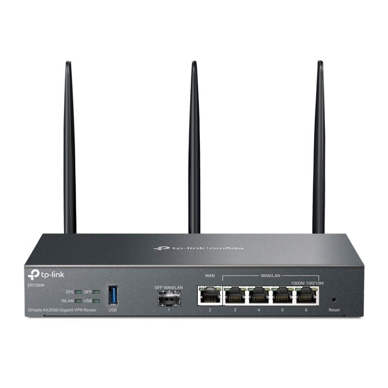 TP-LINK OMADA ER706W AX3000 WIFI6 1XGIGABIT SFP WAN/LAN PORT 1XGIGABIT RJ45 WAN PORT 4XGIGABIT WAN/LAN RJ45 VPN ROUTER