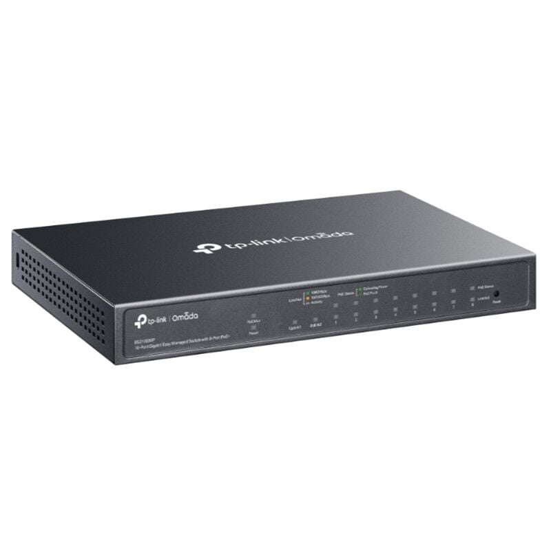 TP-LINK OMADA ES210GMP 8 PORT GIGABIT POE + 2 PORT RJ45/1 PORT SFP COMBO CLOUD YÖNETİLEBİLİR 123W METAL KASA SWITCH