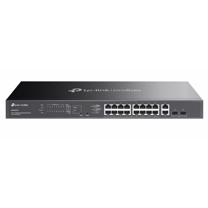 TP-LINK OMADA ES220GMP 16 PORT GIGABIT + 2XGB SFP+2XGB RJ45 UPLINK CLOUD YÖNETİLEBİLİR 250W POE RACKMOUNT SWITCH