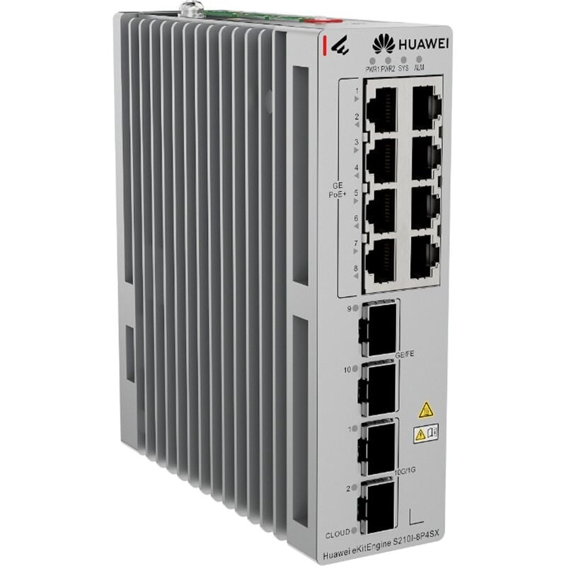 HUAWEI EKITENGINE S210I-8P4SX 8 PORT GIGABIT+2X2.5GB 2X10G SFP+ CLOUD YÖNETİLEBİLİR L2+ ENDÜSTRİYEL 240W POE SWITCH