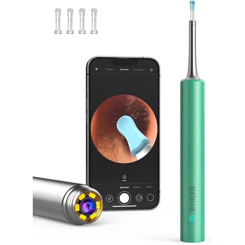 BEBIRD T5 3MP KAMERA 3.5MM LENS ŞARJLI WIFI GÖRÜNTÜLÜ KULAK TEMİZLEYİCİ YEŞİL RENK