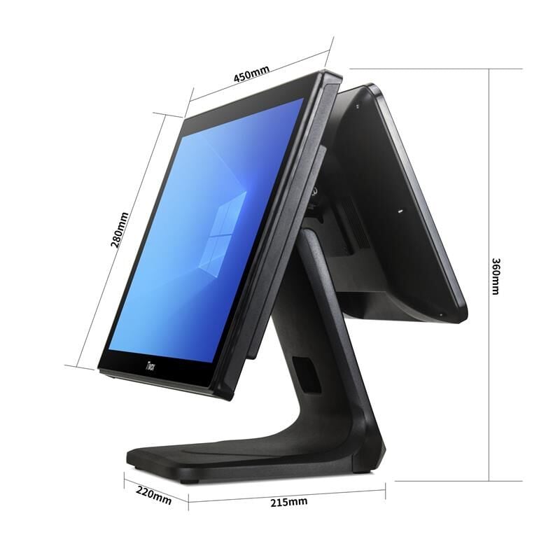 TIWOX TP-7610D 18.5'' I7 10.NESİL(10710)128GB NWME SSD 8GB DDR4 RAM 1366X768 DOKUNMATİK POS PC +13.2'' MÜŞTERİ EKRANI