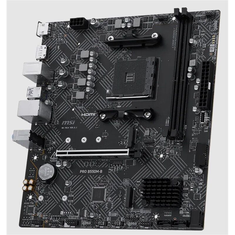 MSI PRO B550M-B DDR4 4600MHZ 1XHDMI 2XM.2 MATX AM4 (AMD AM4 5000/5000G/4000G/3000/3000G SERİLERİ İLE UYUMLU)