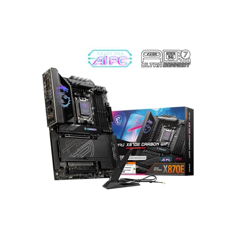 MSI MPG X870E CARBON WIFI DDR5 8400MT/S 1XHDMI 2XUSB4 4XM.2 ATX AM5 (AMD AM5 9000/8000/7000 SERİLERİ İLE UYUMLU)