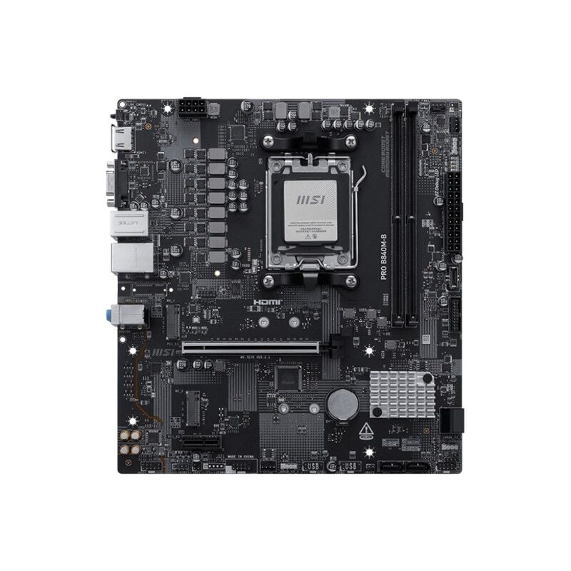 MSI PRO B840M-B DDR5 8000MT/S 1XHDMI 2XM.2 USB-C MATX AM5 (AMD AM5 9000/8000/7000 SERİLERİ İLE UYUMLU)