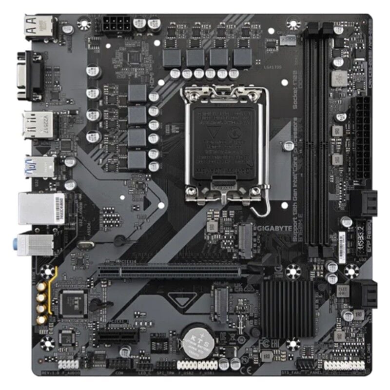 GIGABYTE B760M E DDR5 7200MHZ 1XVGA 1XHDMI 1XDP 1XM.2 USB 3.2 MATX 1700P (12. / 13. VE 14. NESİL İŞLEMCİ İLE UYUMLU)